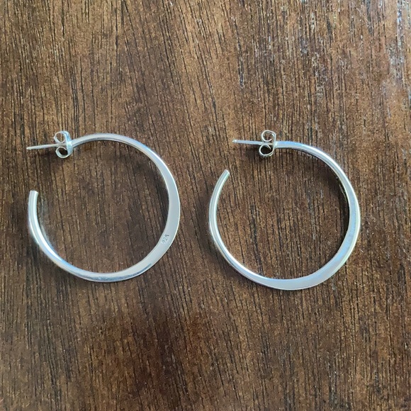 Sterling silver hoop earrings - Picture 2 of 3
